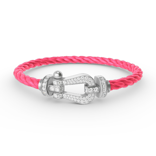 ??MIRA?¡¥FORCE LARGE HORSESHOE FULL DIAMOND BRACELET SILVER