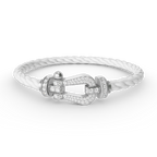 ??MIRA?¡¥FORCE LARGE HORSESHOE FULL DIAMOND BRACELET SILVER