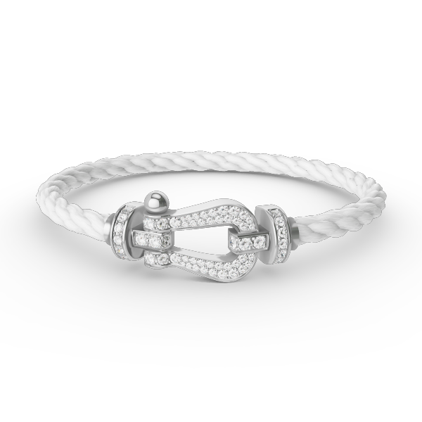 ??MIRA?¡¥FORCE LARGE HORSESHOE FULL DIAMOND BRACELET SILVER