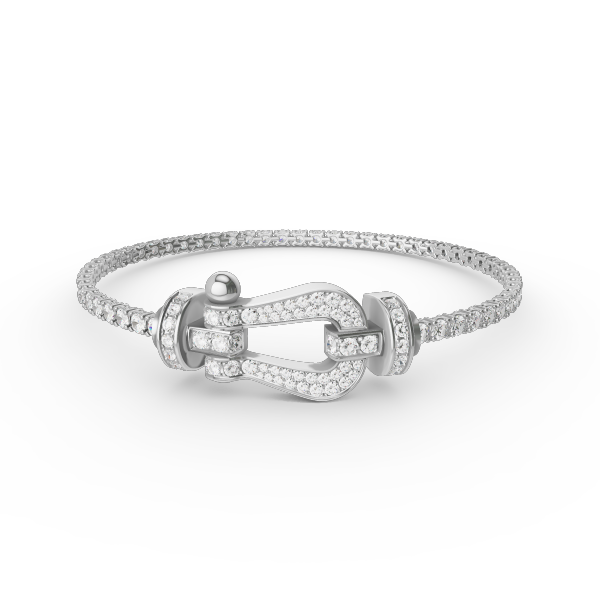 ??MIRA?¡¥FORCE  LARGE HORSESHOE FULL DIAMOND TENNIS BRACELET